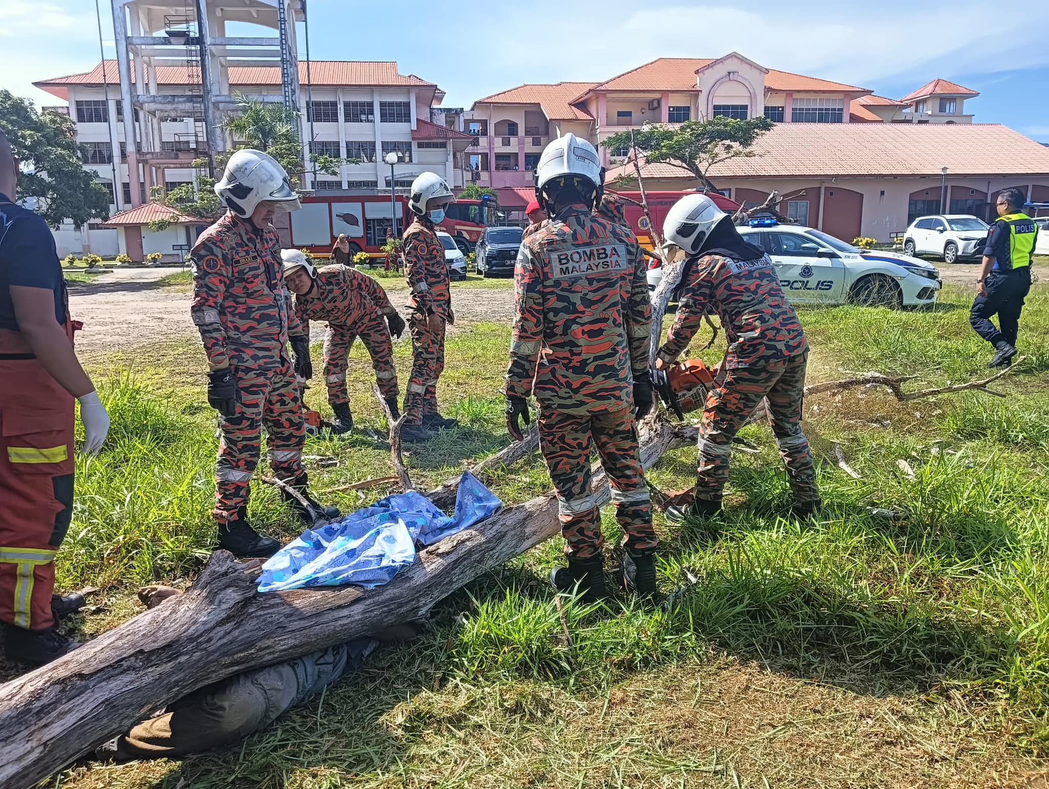 Pemotong rumput maut dihempap pokok