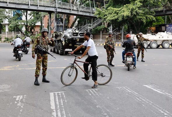 Perintah berkurung, pemadaman internet, rondaan tentera diteruskan di Bangladesh