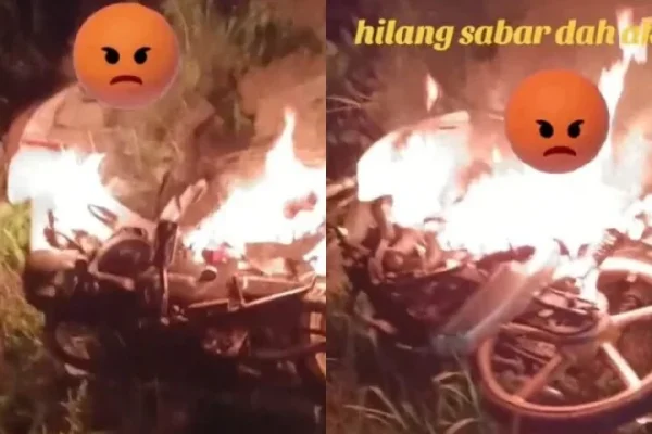 Bapa bakar motosikal demi selamatkan anak dari terus merempit