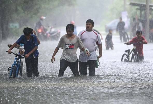 Amaran hujan lebat berterusan peringkat bahaya di Terengganu, Kelantan hingga Sabtu