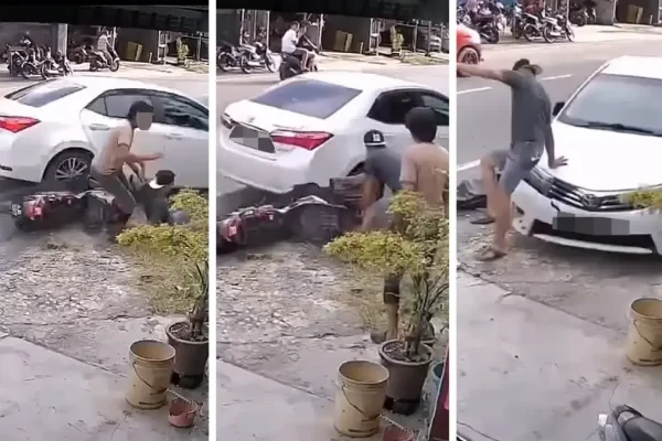 Pemandu rempuh, cuba langgar penunggang motosikal ditahan