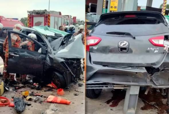 Remaja lelaki maut, dua rakan parah kereta langgar pembahagi jalan plaza tol