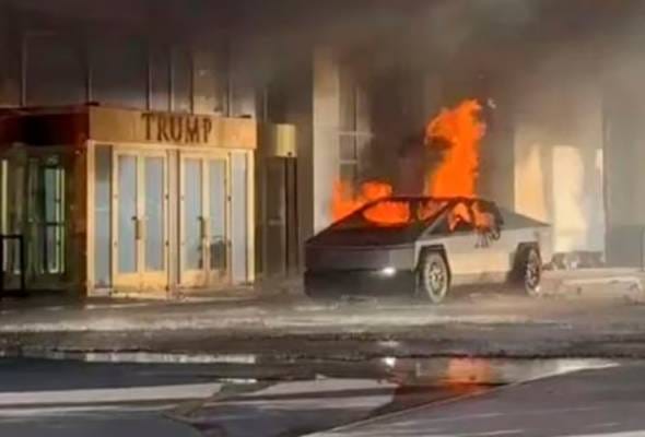 Cybertruck Tesla meletup berdekatan hotel Donald Trump di Las Vegas