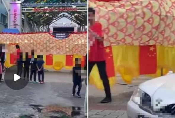 Replika naga dihiasi bendera China, polis buka kertas siasatan