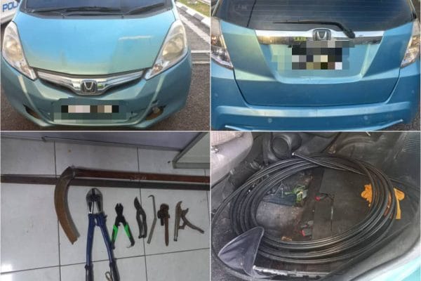 Tiga lelaki disyaki curi kabel ditahan