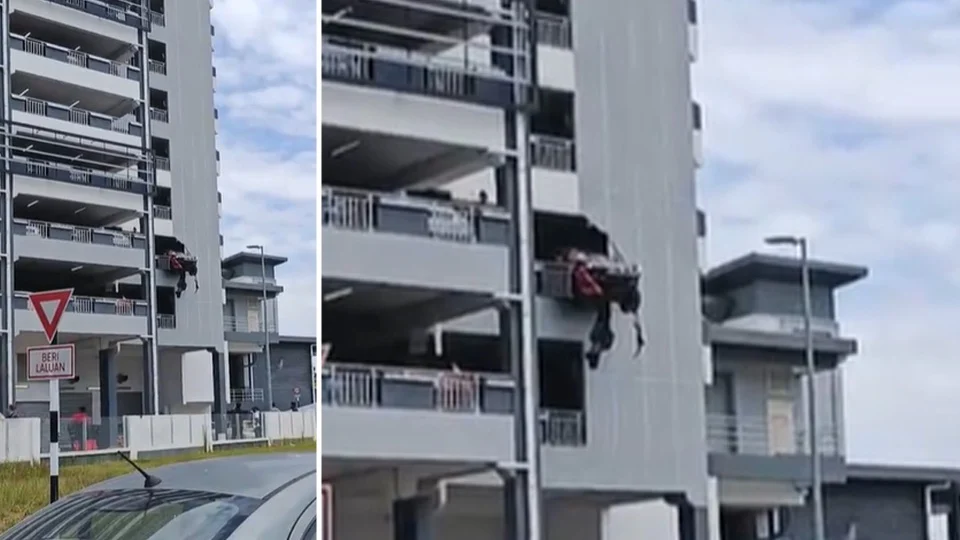 WR-V hampir jatuh tingkat 3 parkir Hospital Serdang