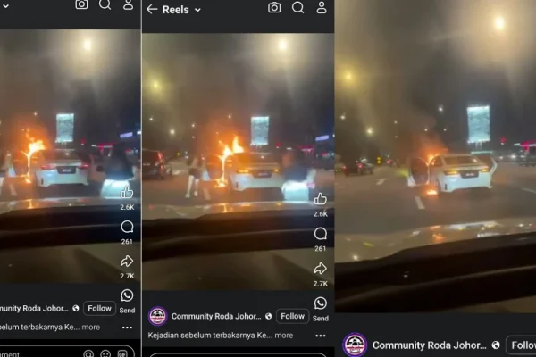 Lelaki bakar kereta isteri direman pagi ini