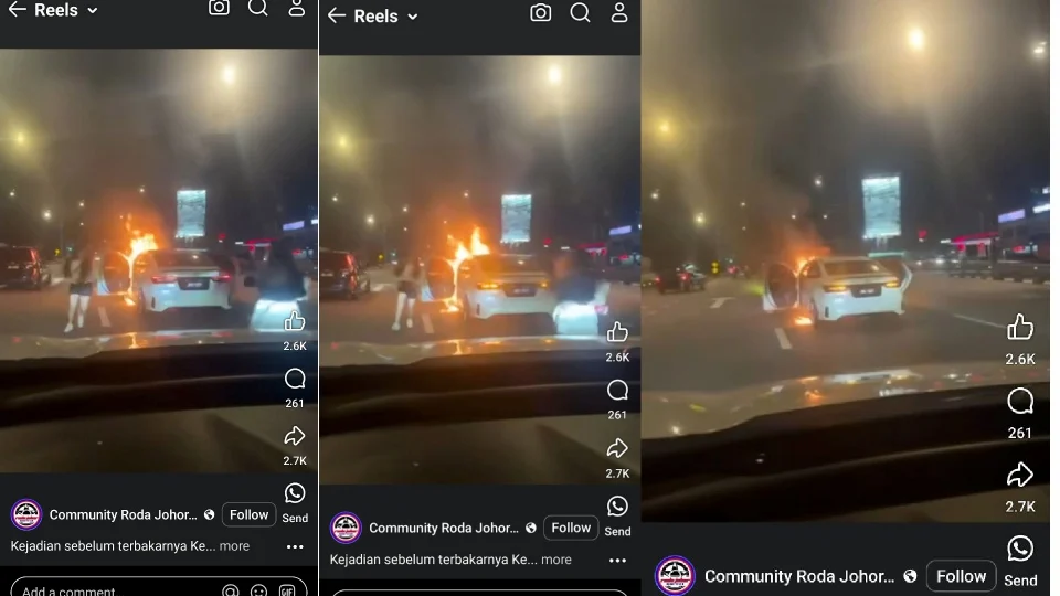 Lelaki bakar kereta isteri direman pagi ini